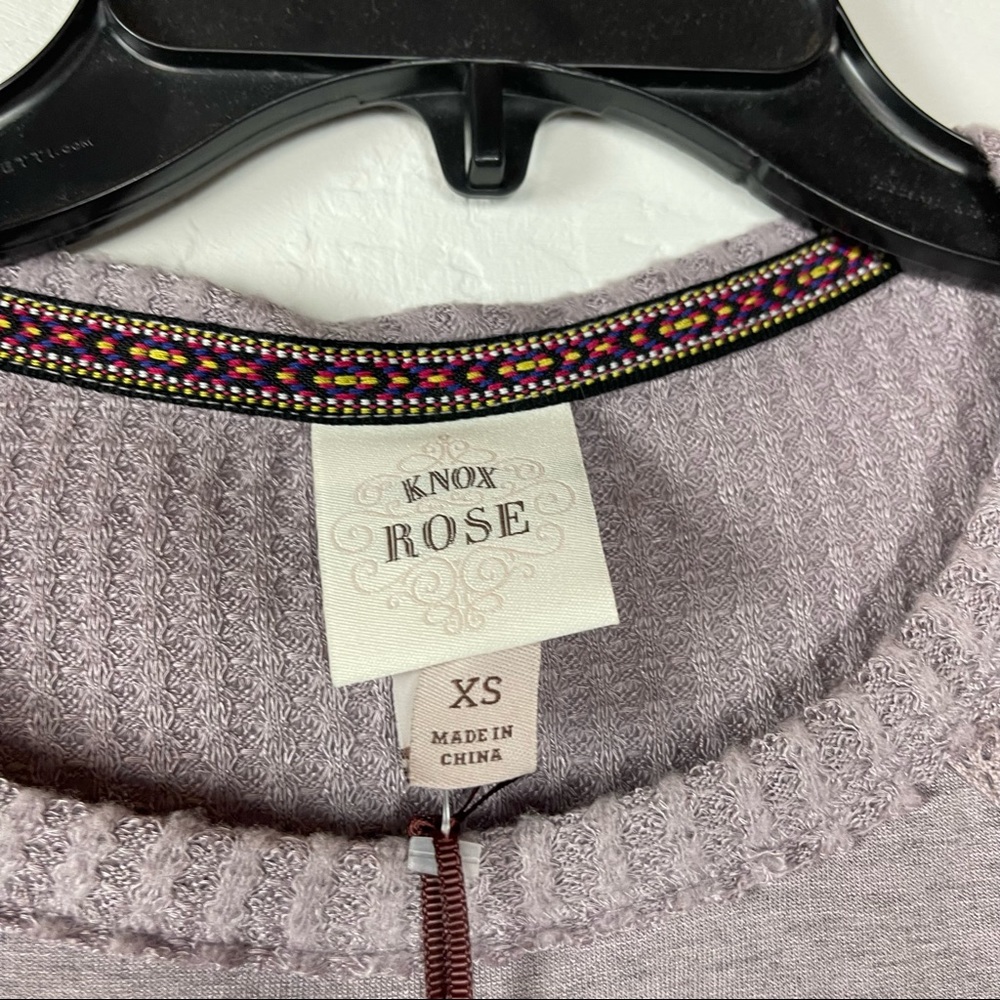 Target‎ Knox Rose Shirt Long Sleeve Thermal Henley Knit Top Tee Light Purple - Picture 6 of 9